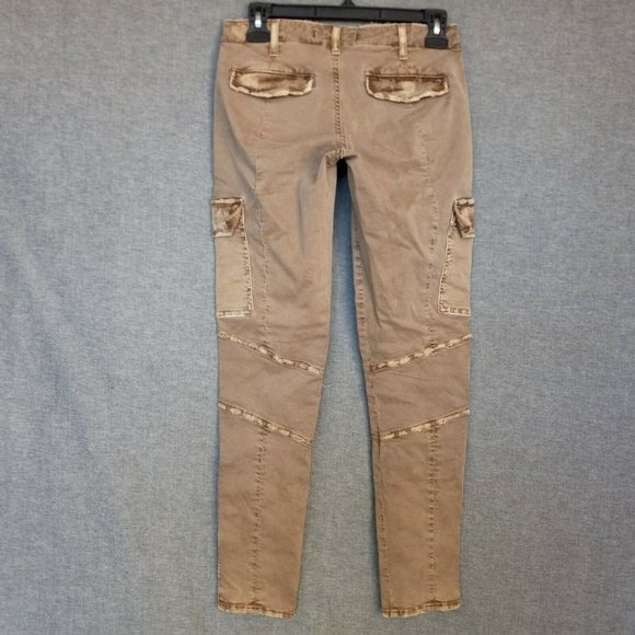 J Brand 1229K Houlihan Skinny Cargo Pant Size 25 Ankle Zippers Light Brown Khaki - Picture 2 of 10